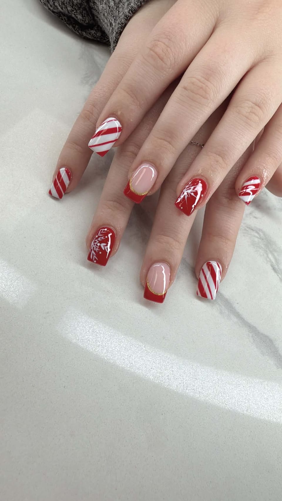 Seasonal holiday nail art at UME Beauty Nails Spa