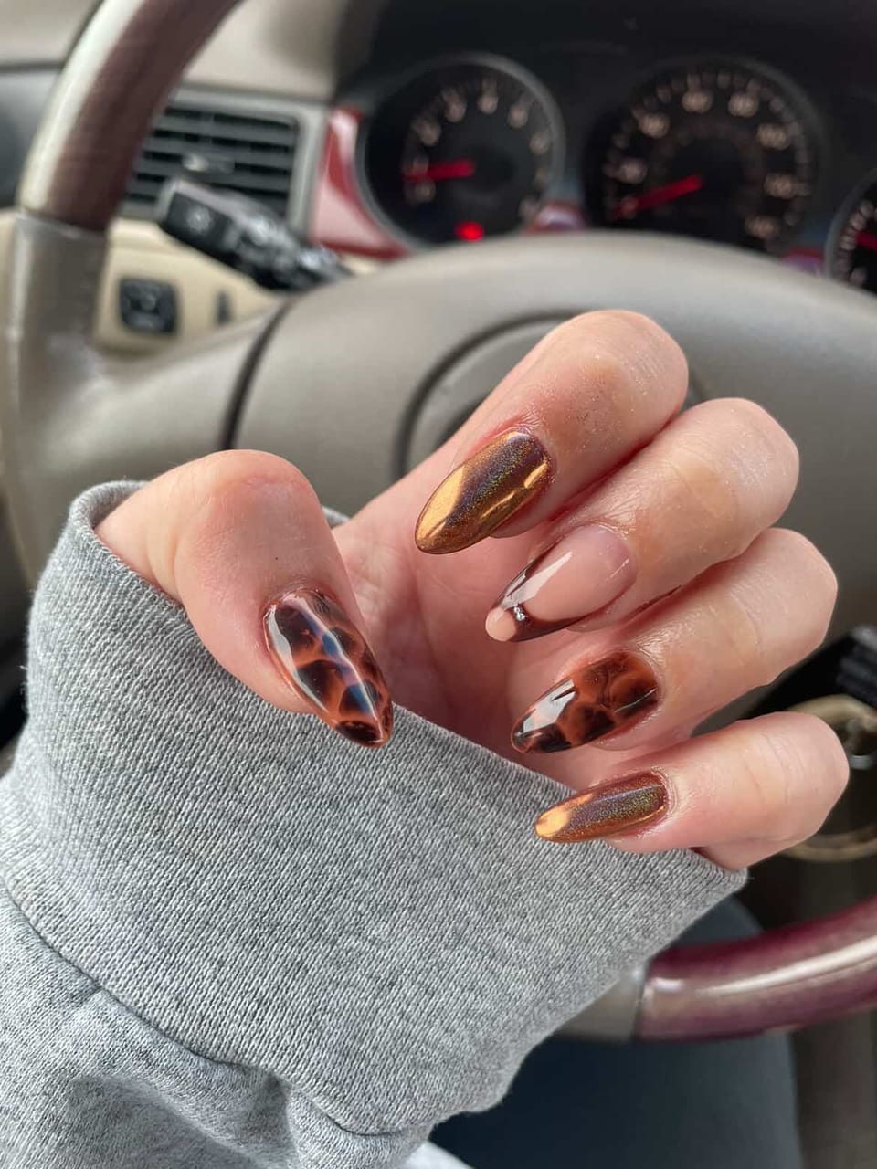 Hand-painted nail art at UME Beauty Nails Spa
