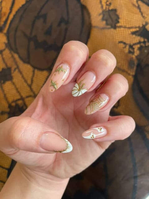 Hand-painted nail art at UME Beauty Nails Spa