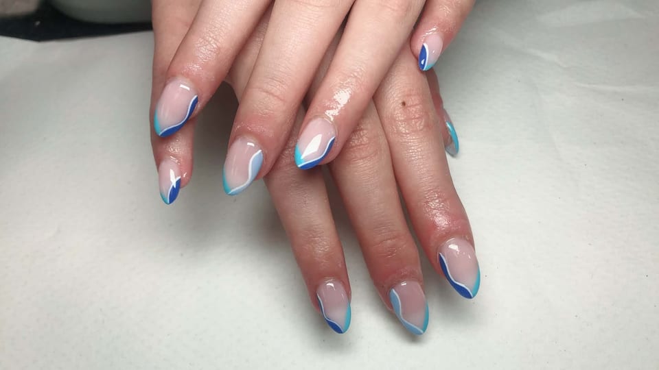 Hand-painted nail art at UME Beauty Nails Spa