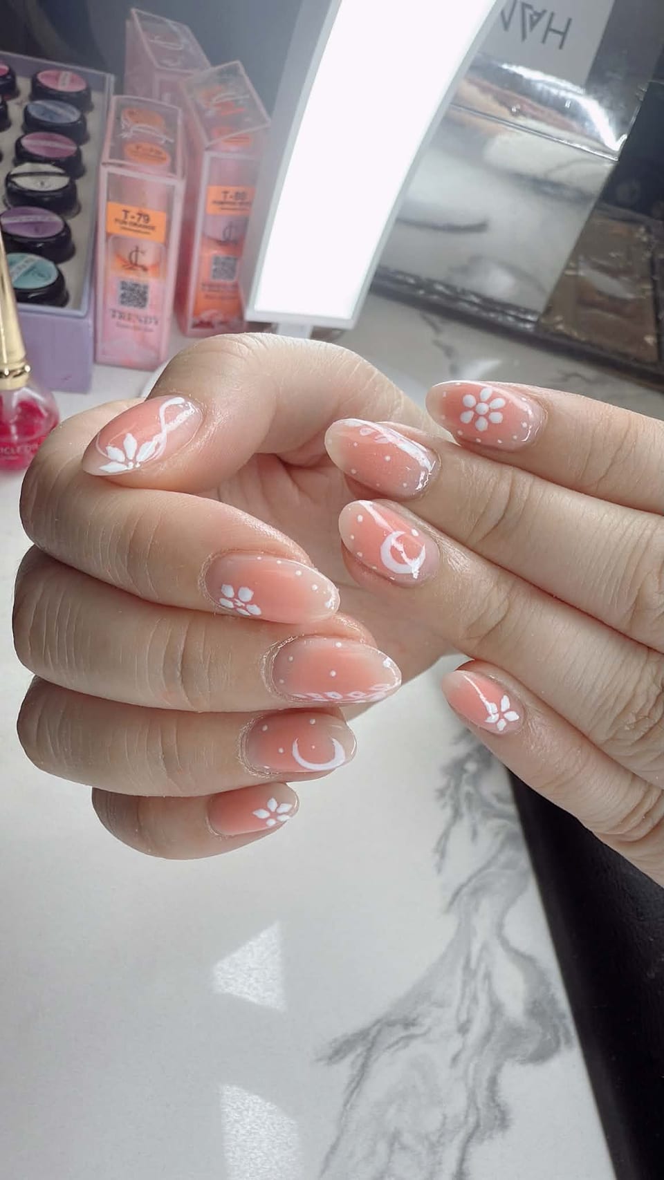 Hand-painted nail art at UME Beauty Nails Spa