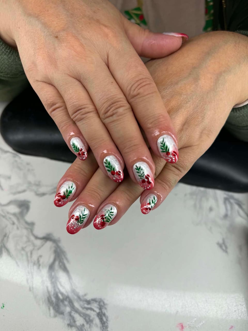 Seasonal holiday nail art at UME Beauty Nails Spa