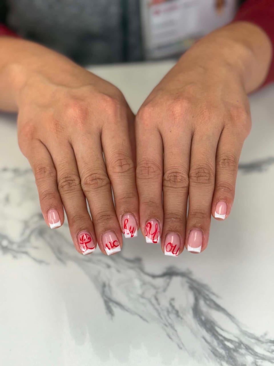 Hand-painted nail art at UME Beauty Nails Spa