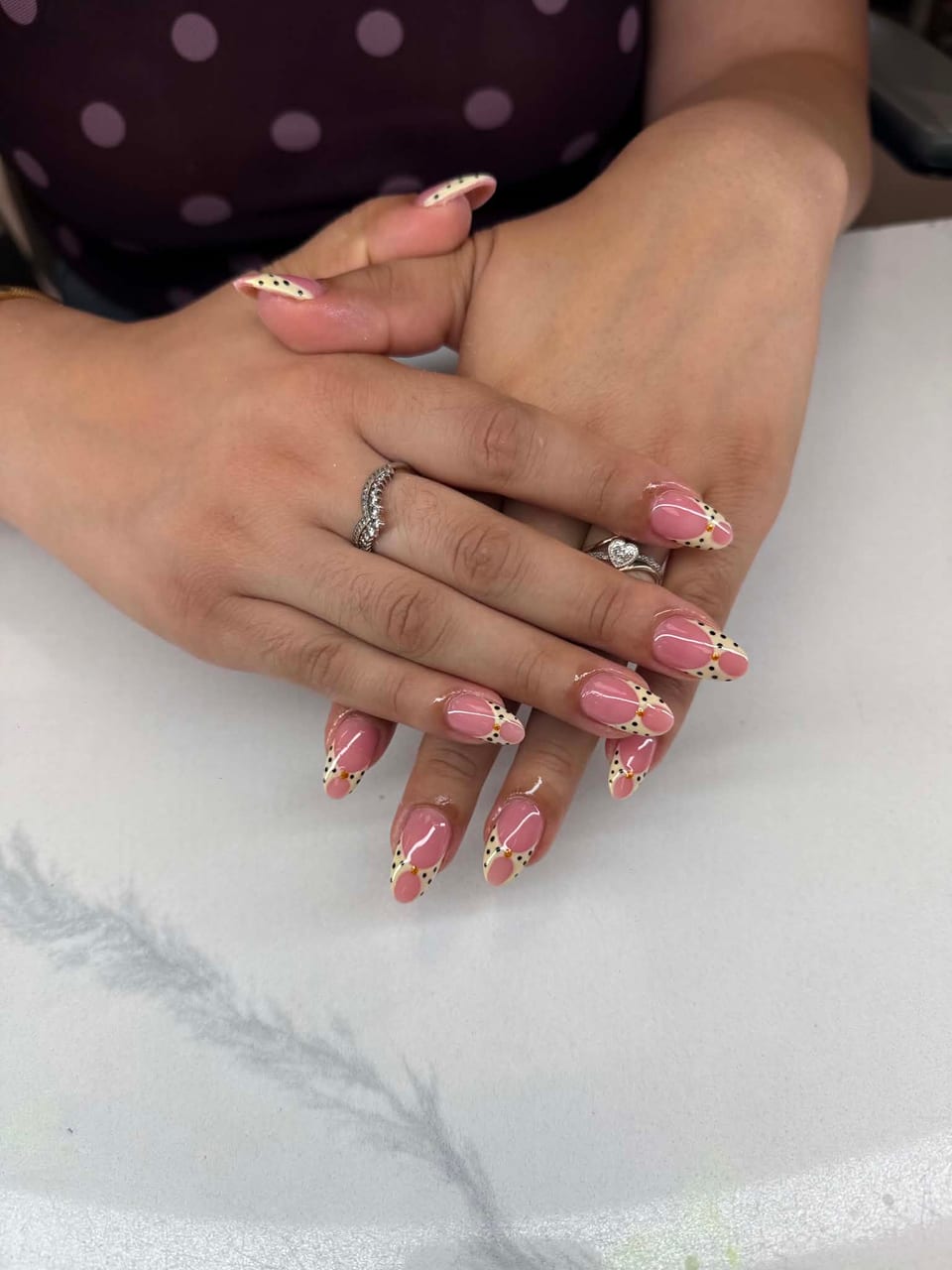 Nails with crystals and glitter at UME Beauty Nails Spa