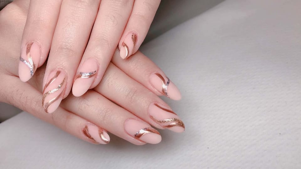 Hand-painted nail art at UME Beauty Nails Spa