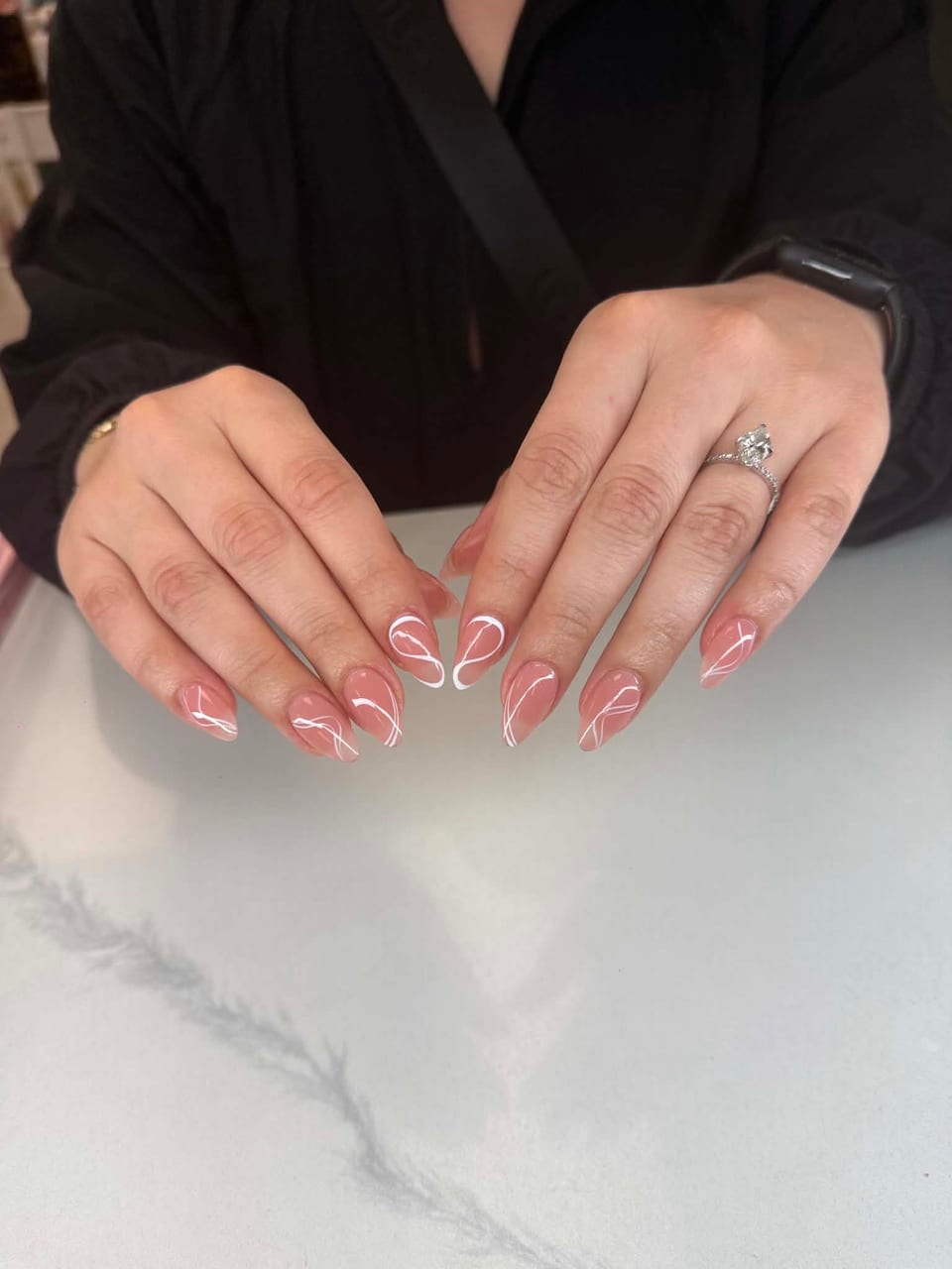 Hand-painted nail art at UME Beauty Nails Spa
