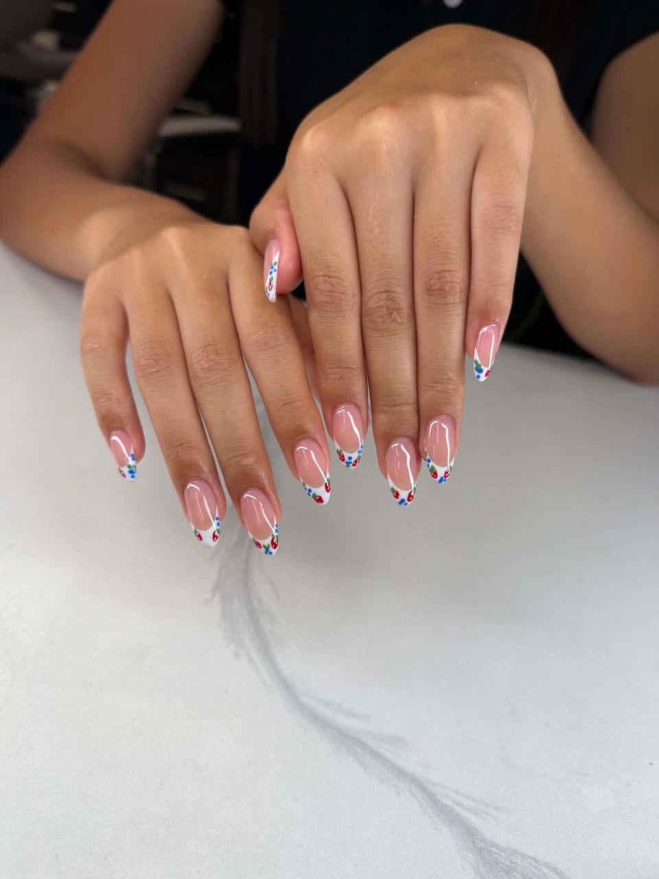 Hand-painted nail art at UME Beauty Nails Spa