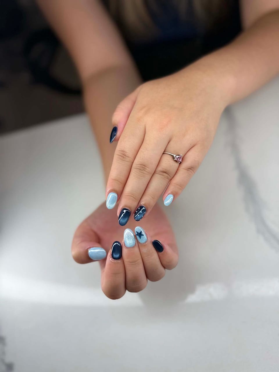 Hand-painted nail art at UME Beauty Nails Spa