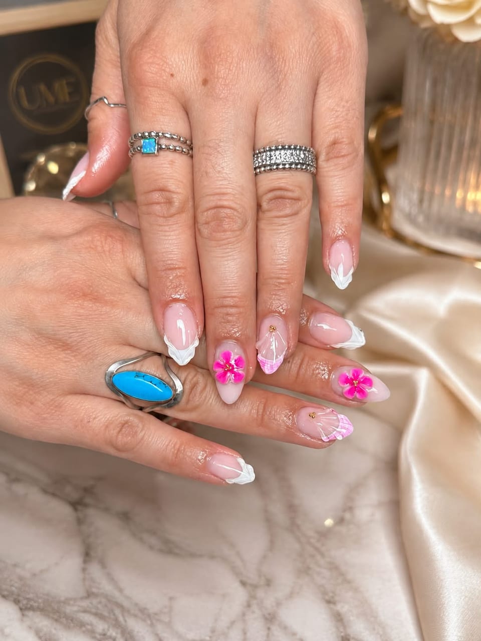 Hand-painted nail art at UME Beauty Nails Spa