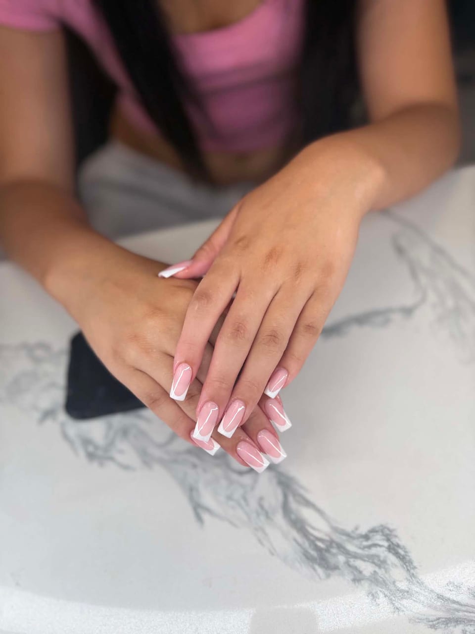 French tip manicure at UME Beauty Nails Spa