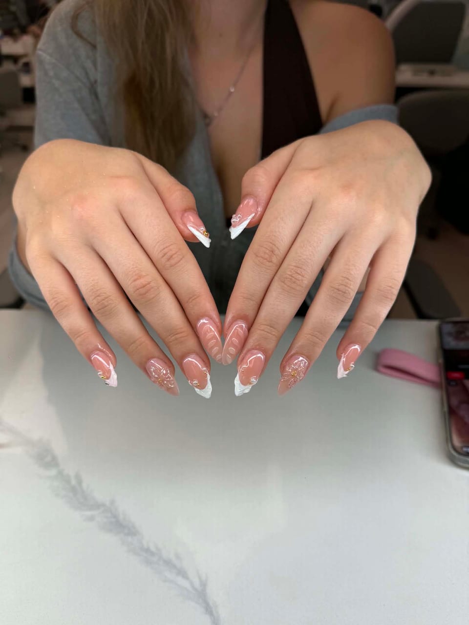 French tip manicure at UME Beauty Nails Spa