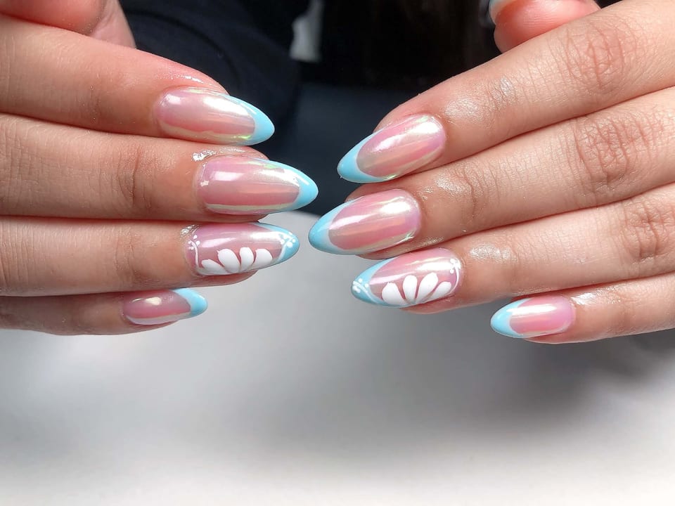 Hand-painted nail art at UME Beauty Nails Spa