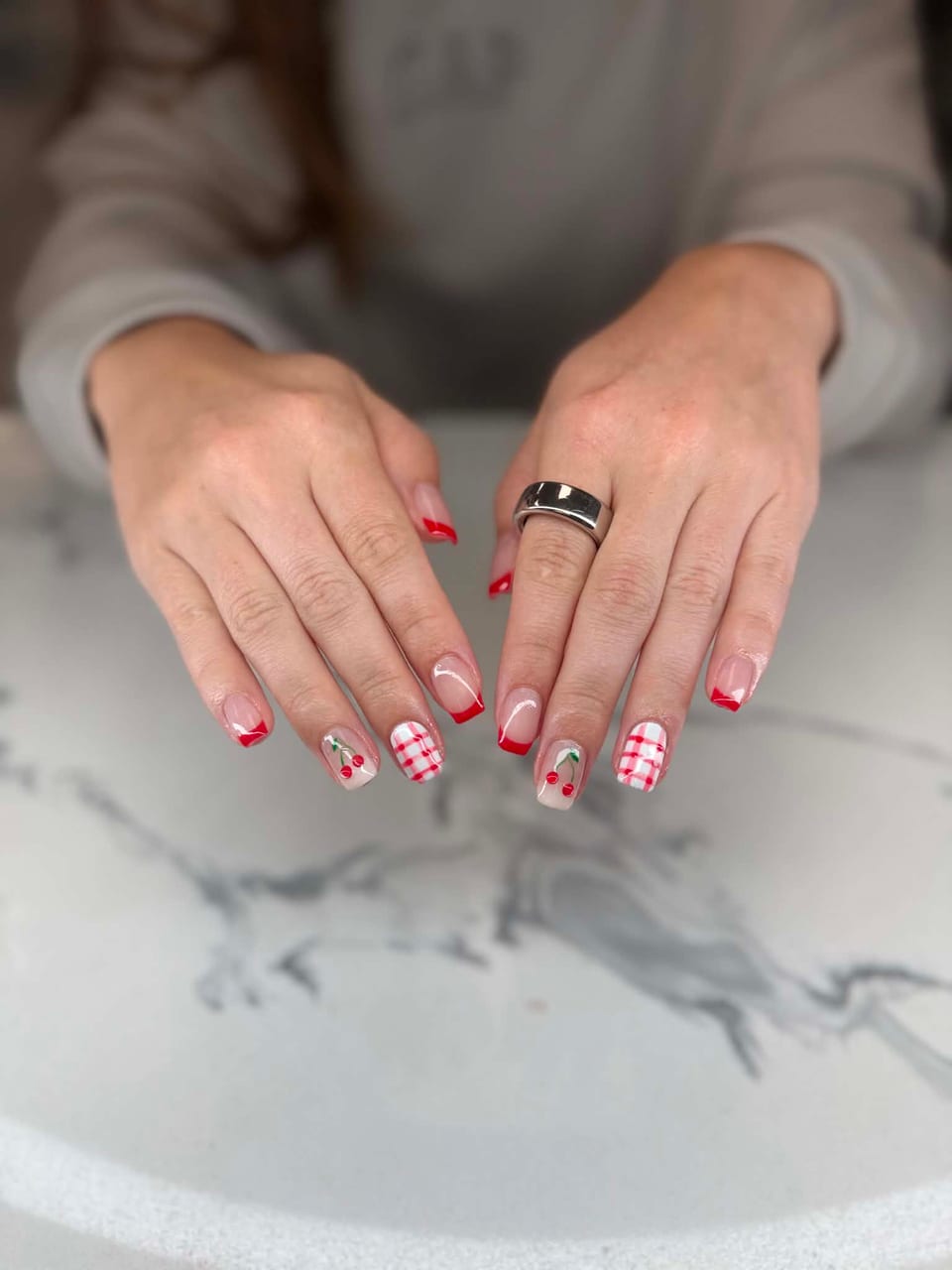 Hand-painted nail art at UME Beauty Nails Spa