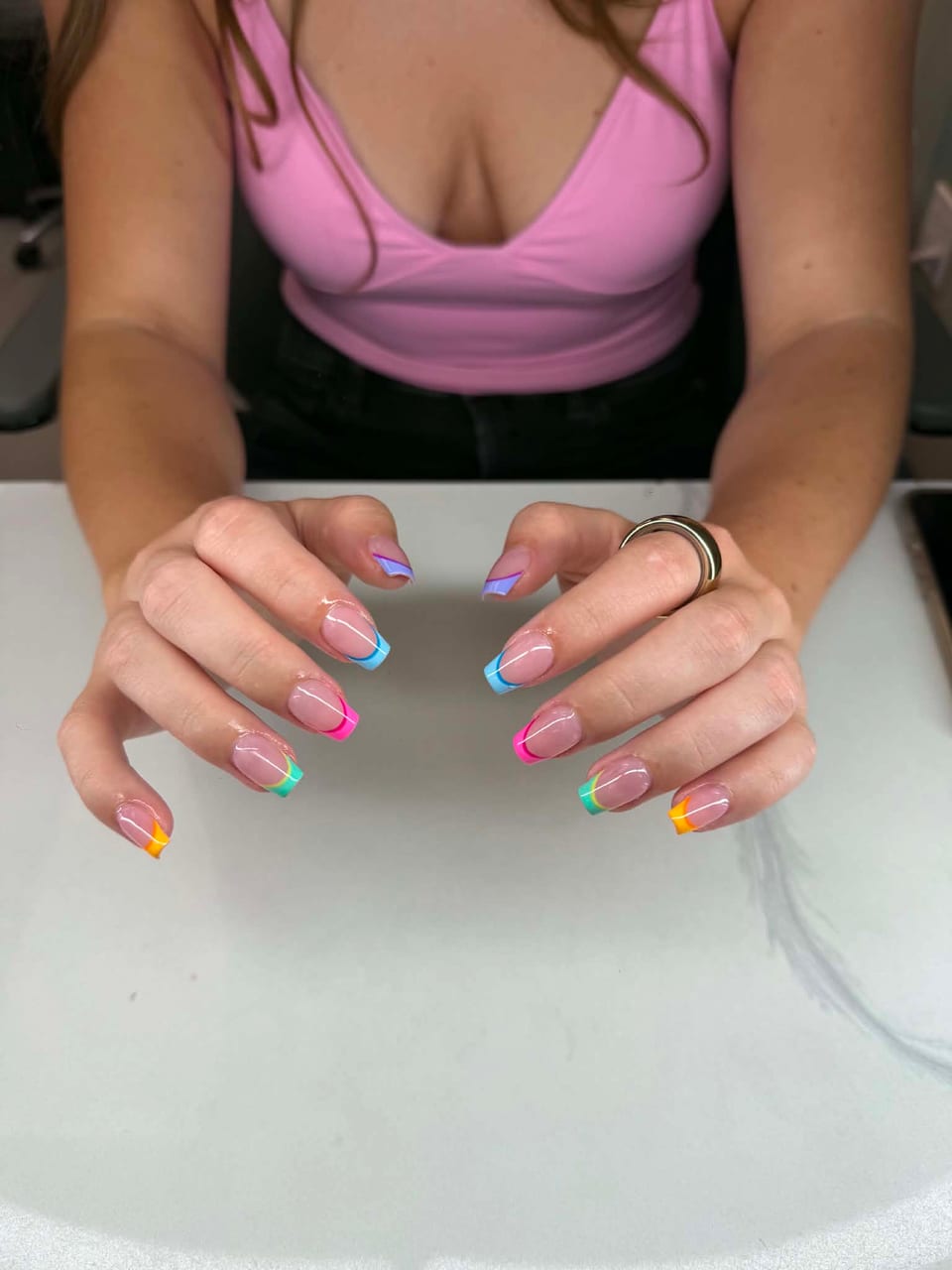 Hand-painted nail art at UME Beauty Nails Spa