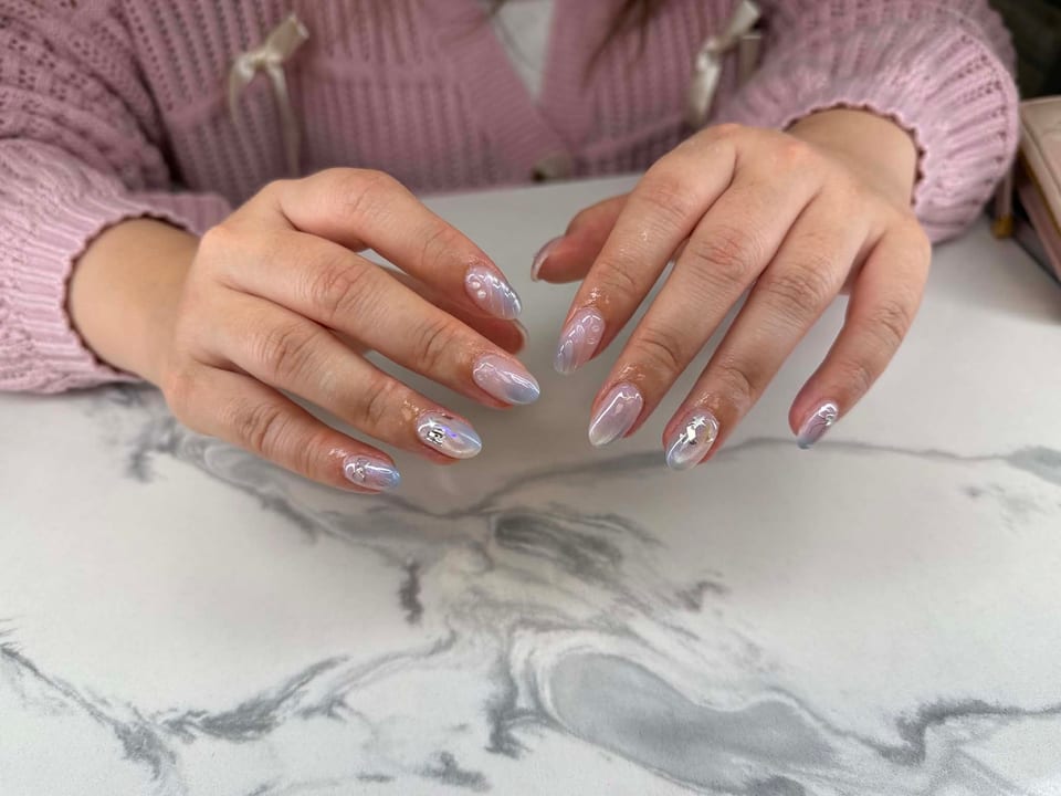 Hand-painted nail art at UME Beauty Nails Spa