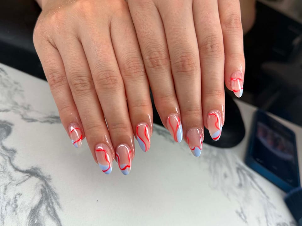 Hand-painted nail art at UME Beauty Nails Spa