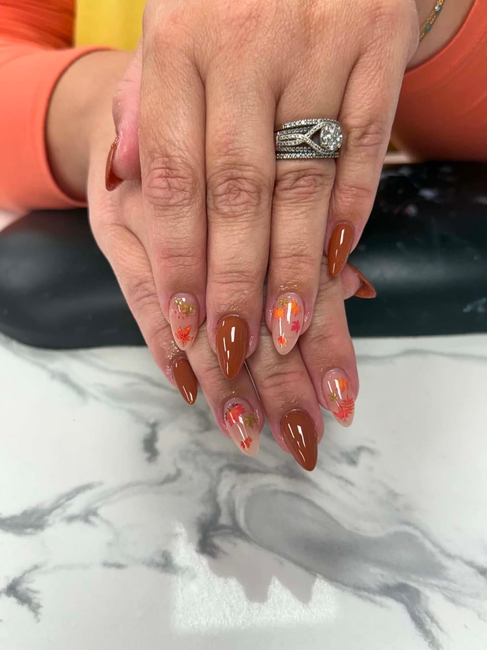 Hand-painted nail art at UME Beauty Nails Spa