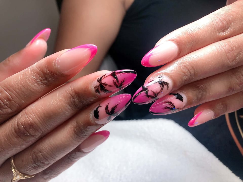 Hand-painted nail art at UME Beauty Nails Spa