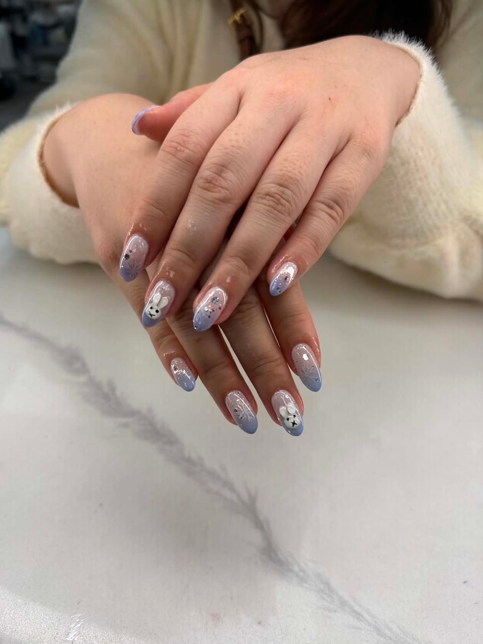 Hand-painted nail art at UME Beauty Nails Spa