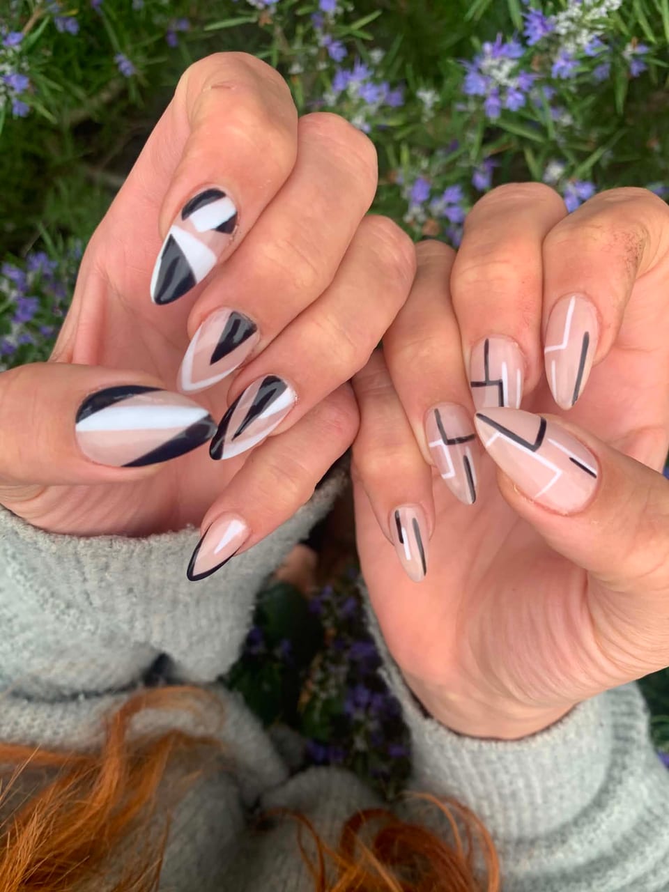 Hand-painted nail art at UME Beauty Nails Spa