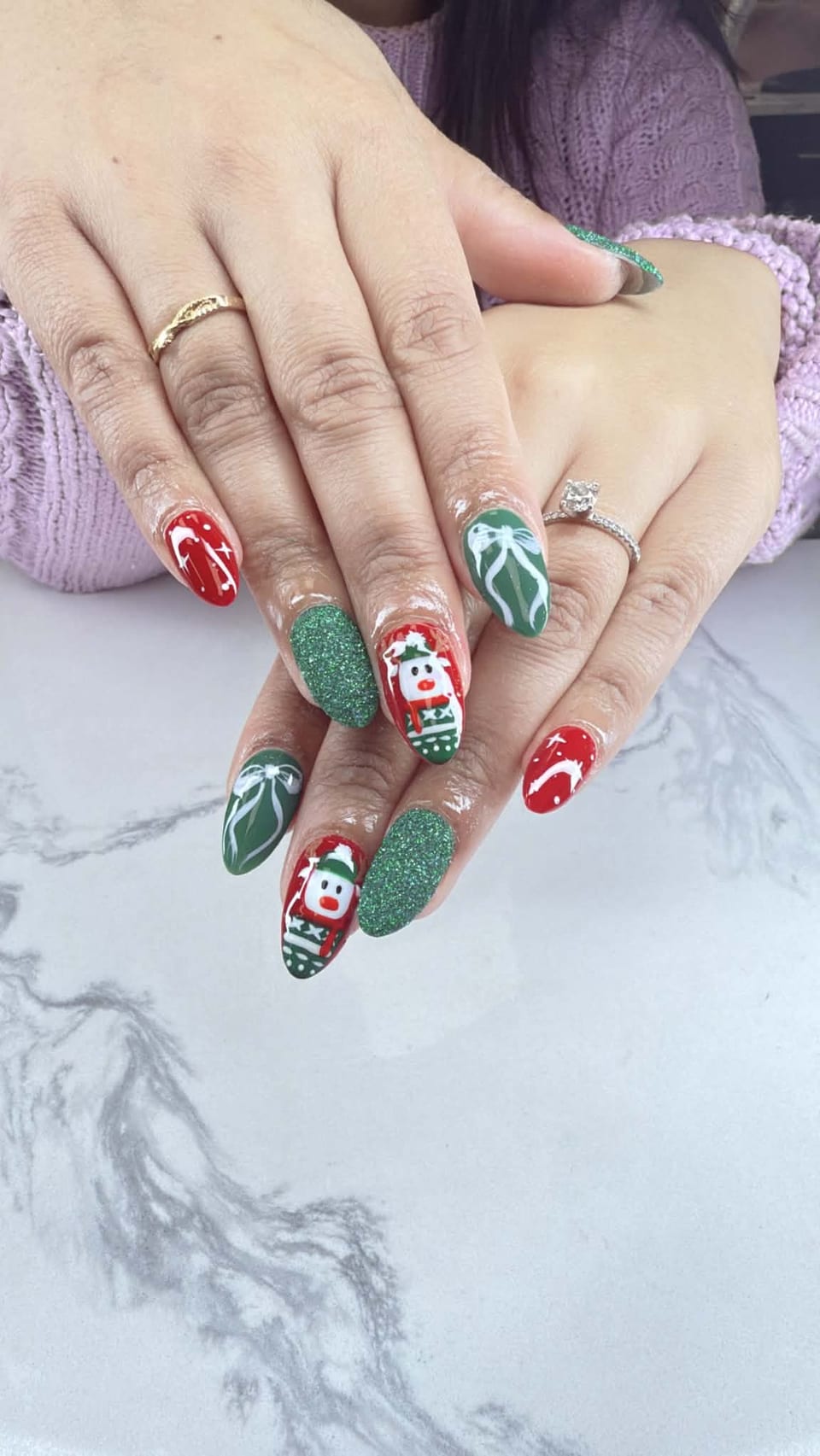 Seasonal holiday nail art at UME Beauty Nails Spa