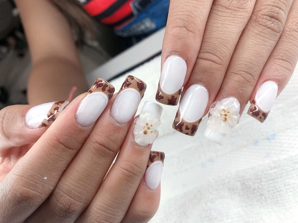 Hand-painted nail art at UME Beauty Nails Spa