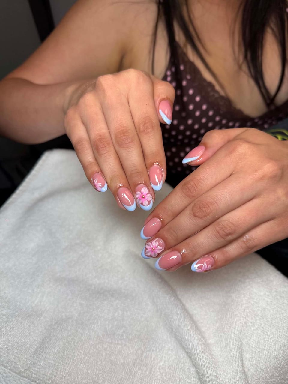 Hand-painted nail art at UME Beauty Nails Spa