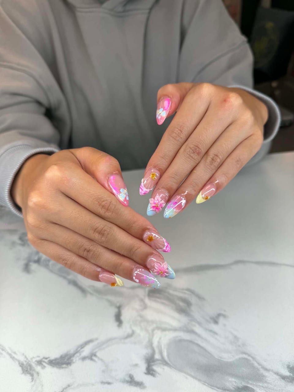 Bold colour manicure at UME Beauty Nails Spa