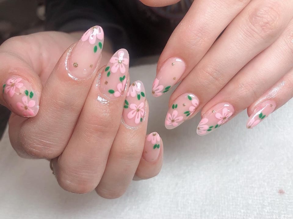 Hand-painted nail art at UME Beauty Nails Spa