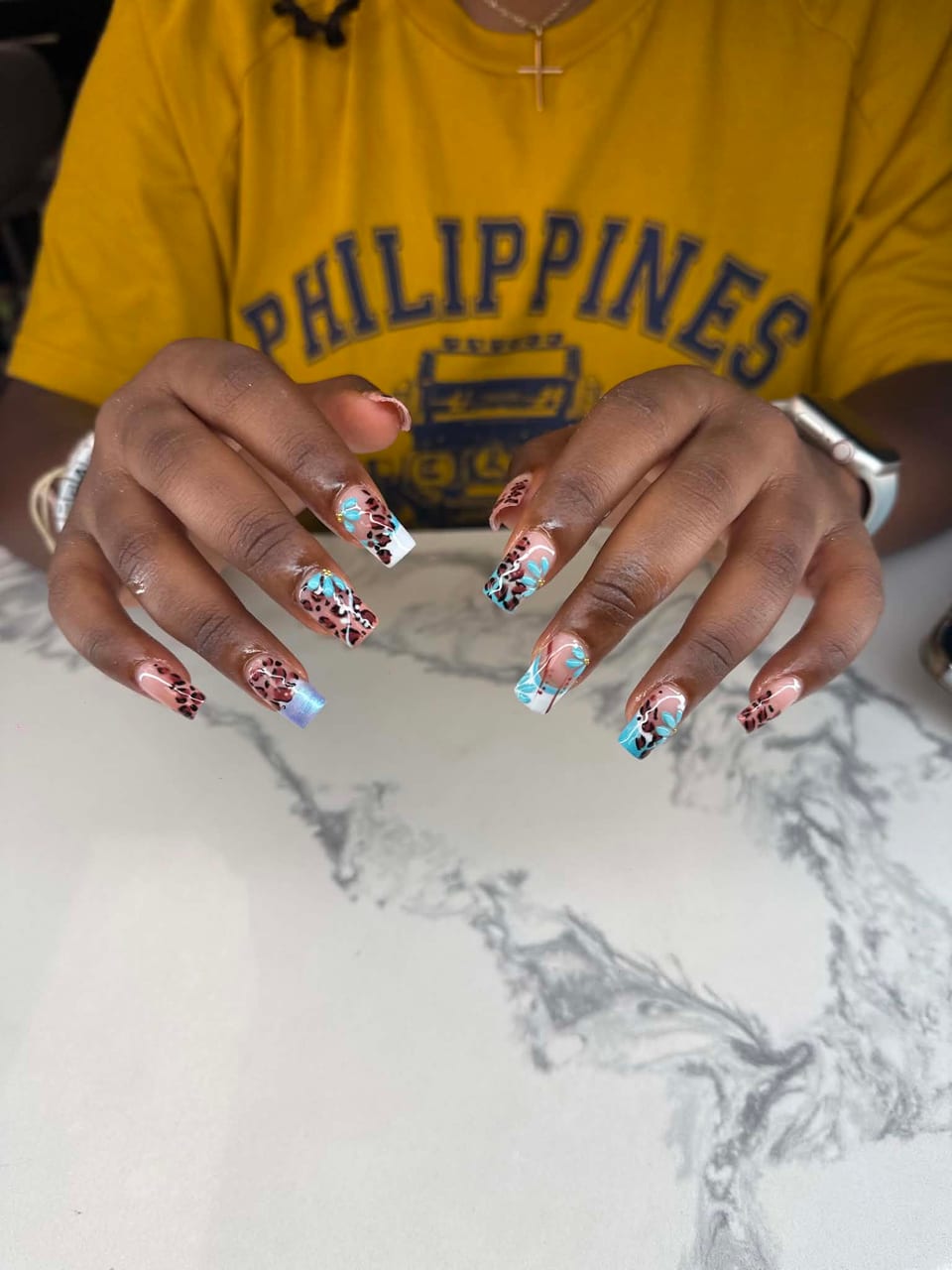 Hand-painted nail art at UME Beauty Nails Spa