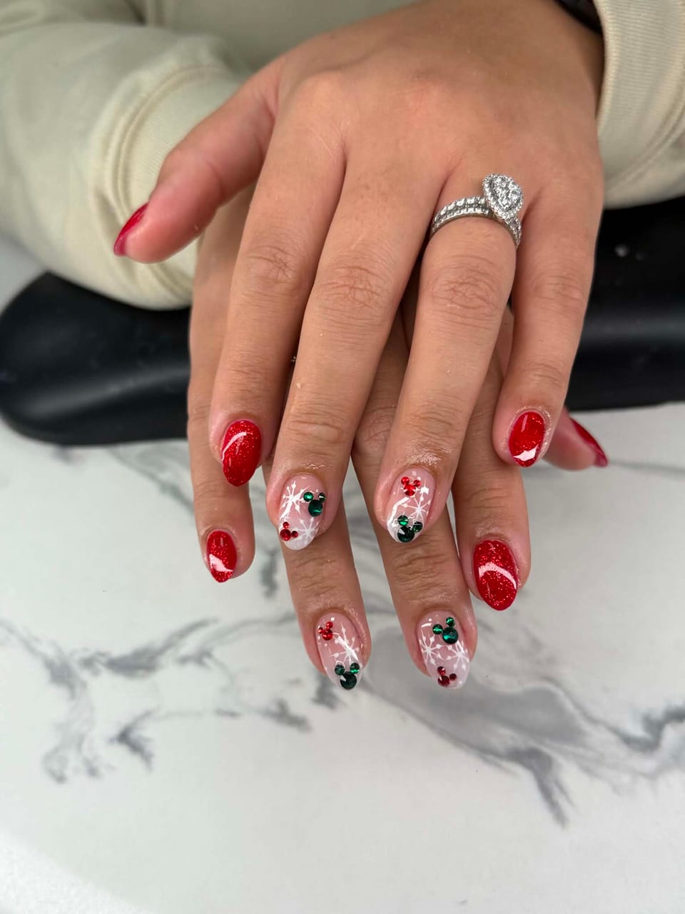 Hand-painted nail art at UME Beauty Nails Spa
