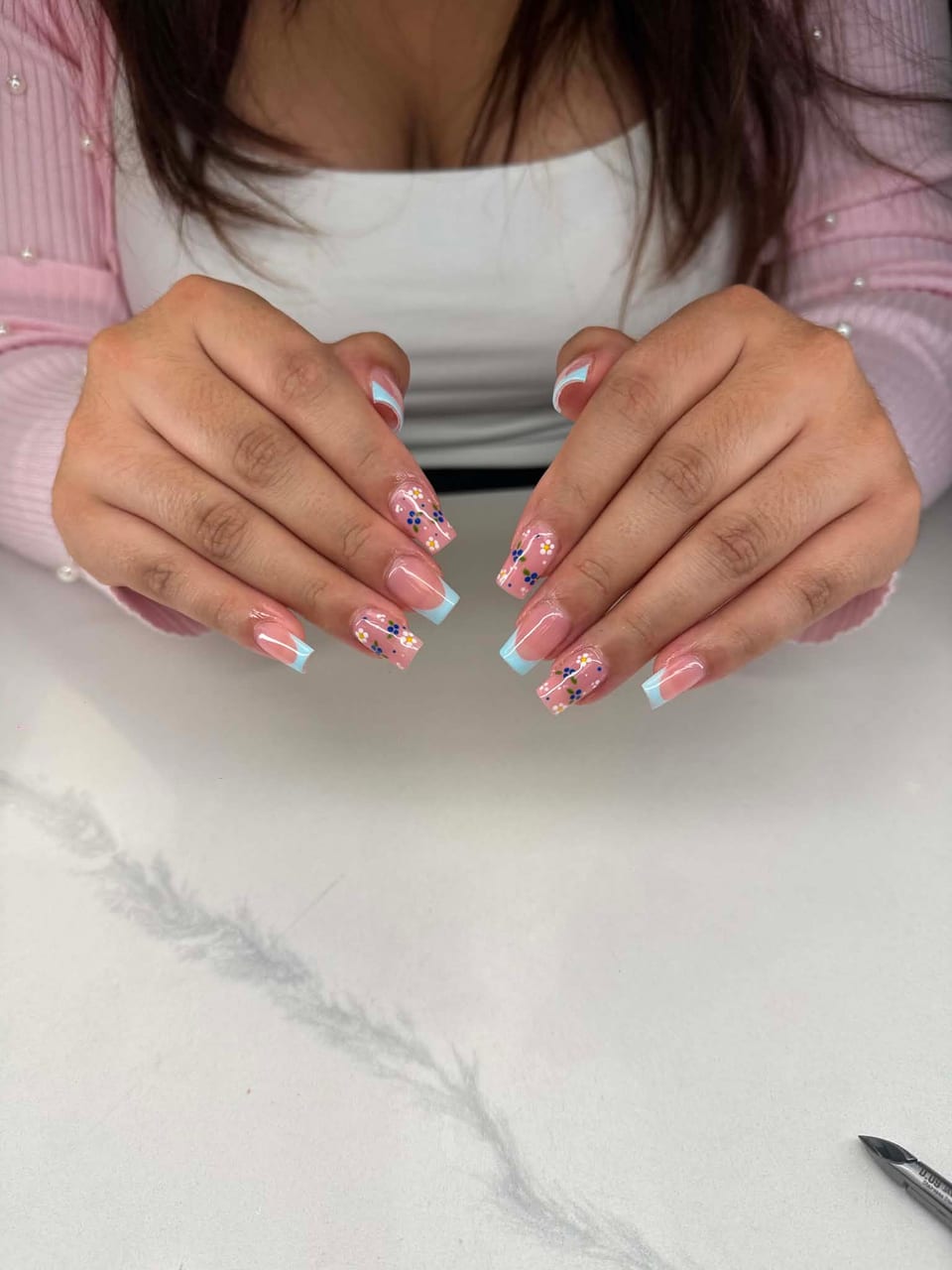 French tip manicure at UME Beauty Nails Spa