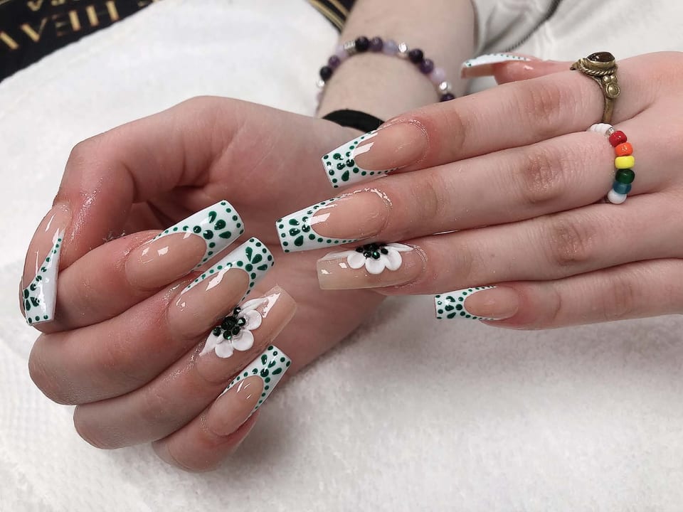 Hand-painted nail art at UME Beauty Nails Spa