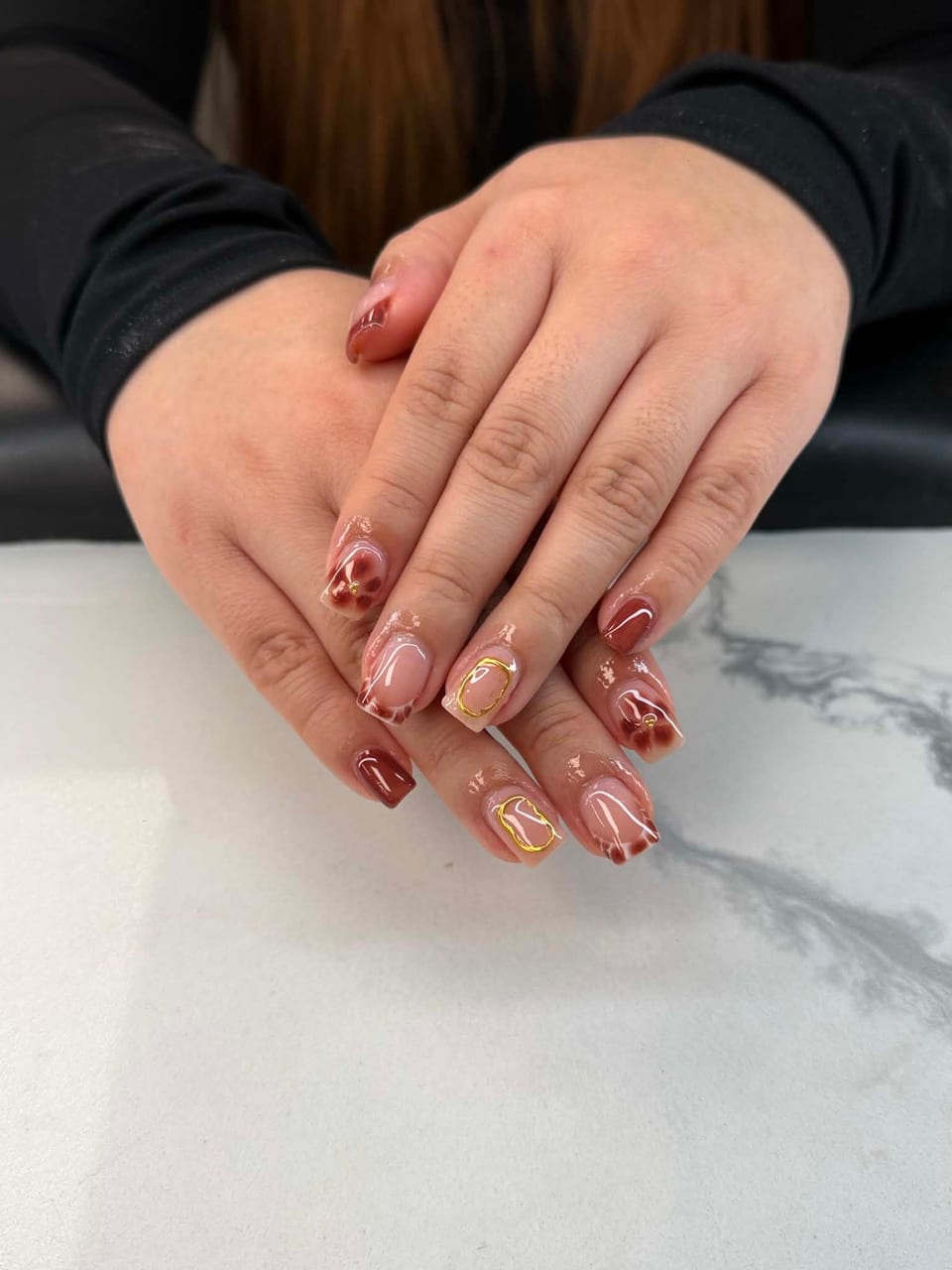 Hand-painted nail art at UME Beauty Nails Spa