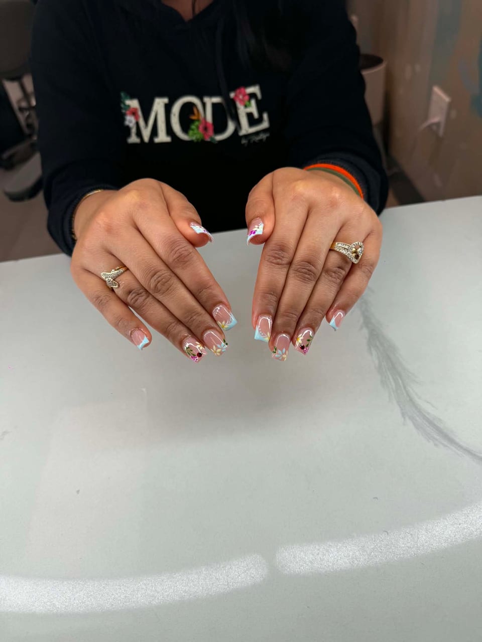 Hand-painted nail art at UME Beauty Nails Spa