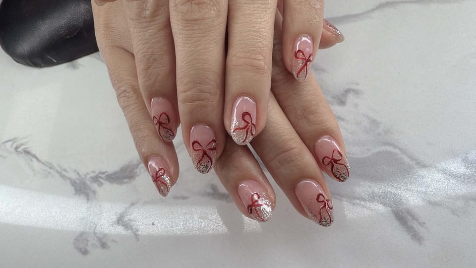 Hand-painted nail art at UME Beauty Nails Spa