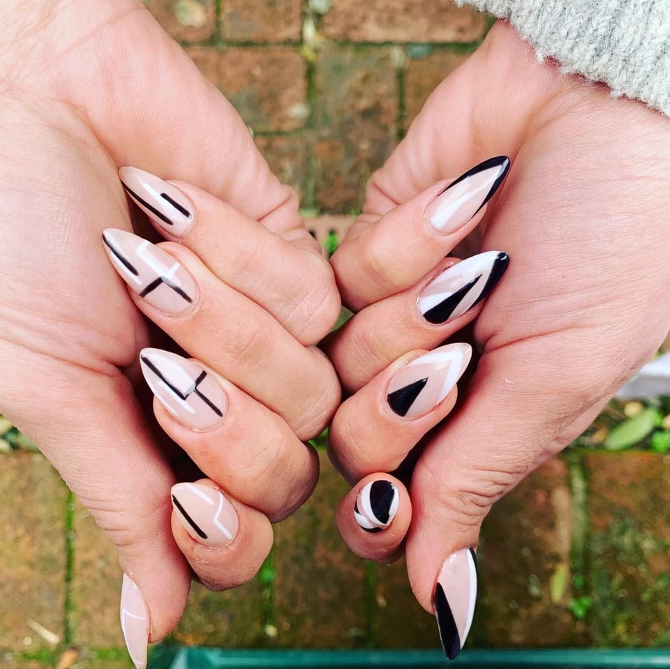 Hand-painted nail art at UME Beauty Nails Spa