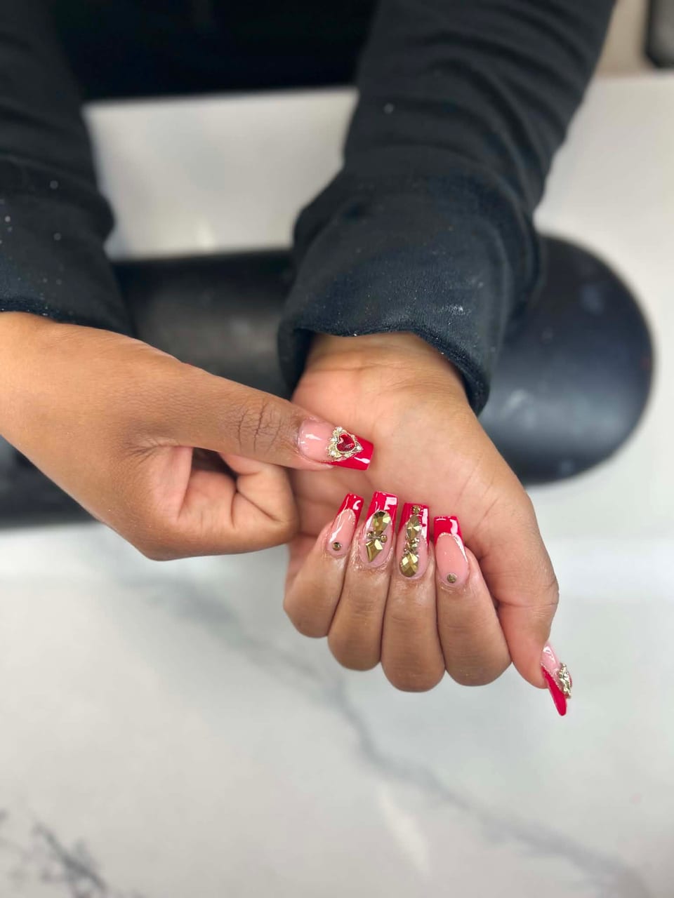 Hand-painted nail art at UME Beauty Nails Spa