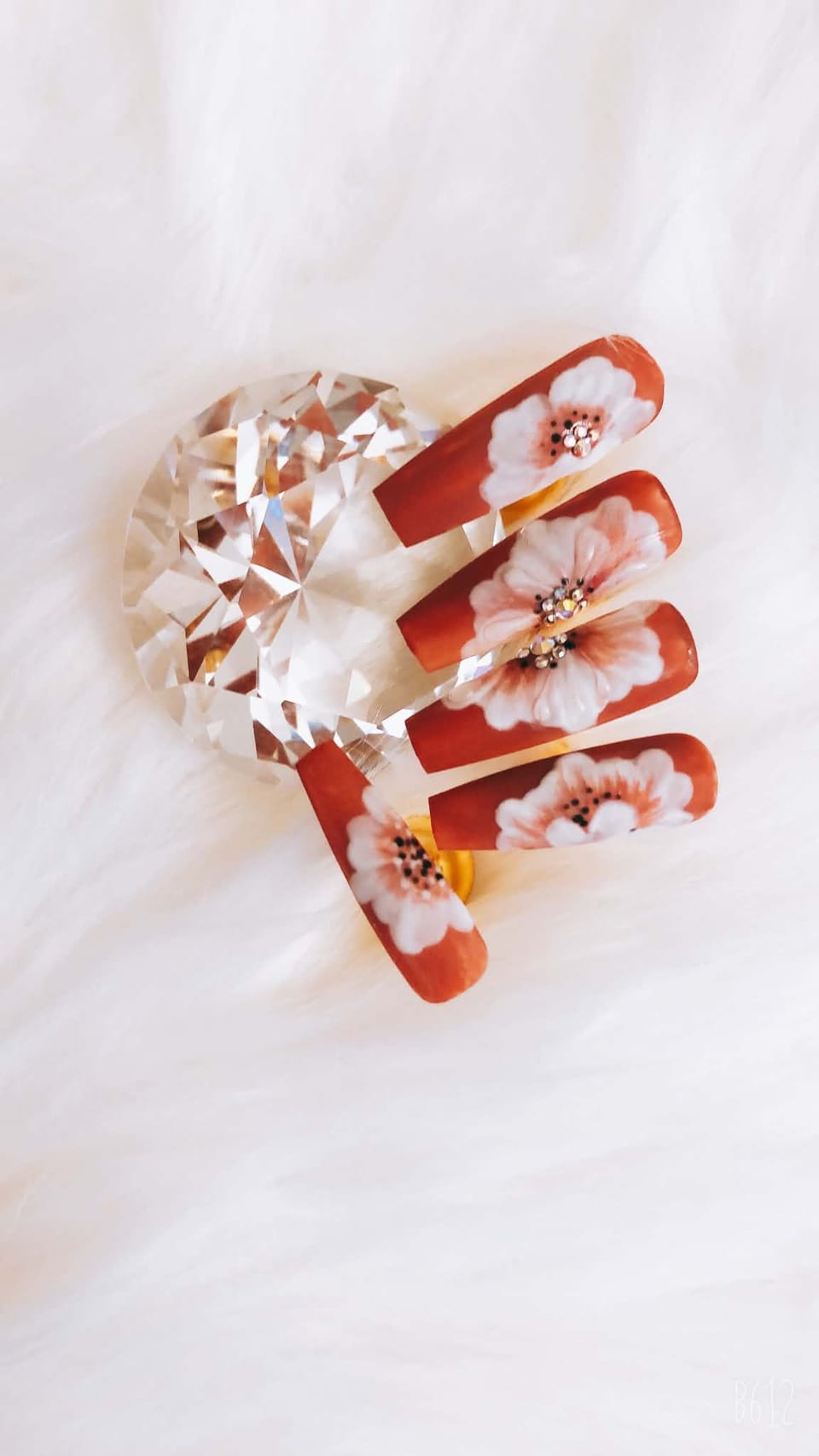 Hand-painted nail art at UME Beauty Nails Spa