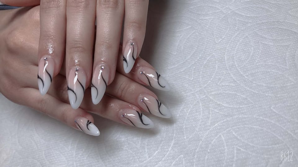 Hand-painted nail art at UME Beauty Nails Spa