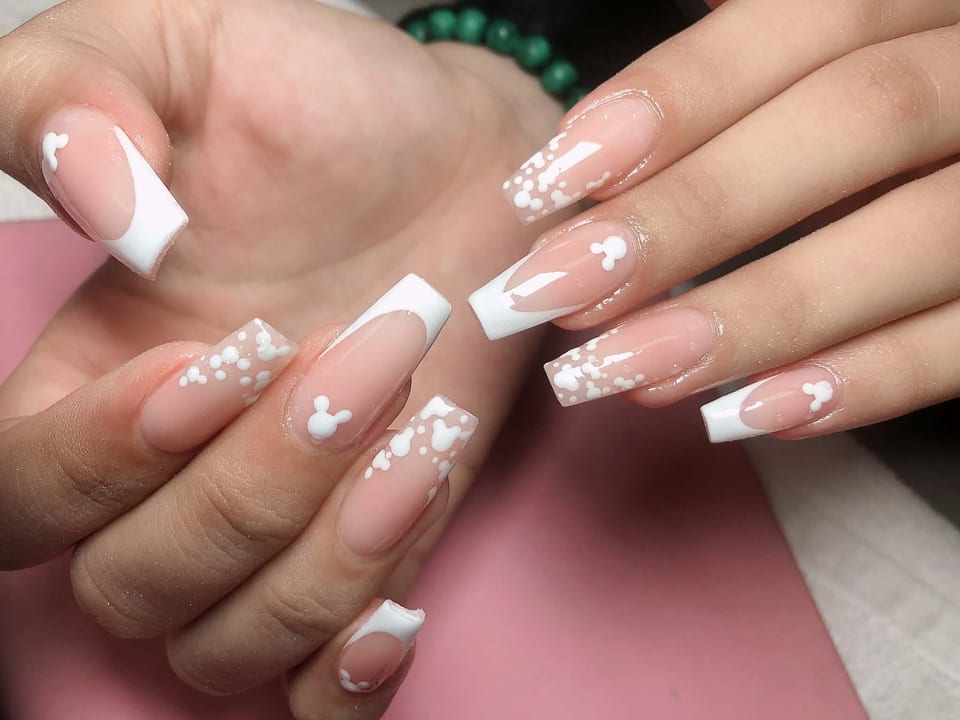 Nails with crystals and glitter at UME Beauty Nails Spa