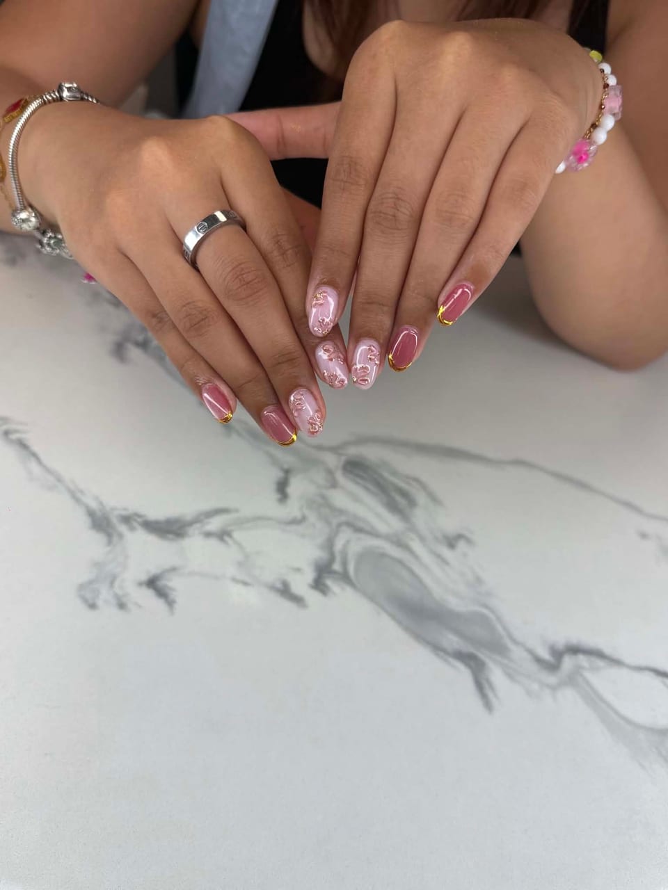 Hand-painted nail art at UME Beauty Nails Spa