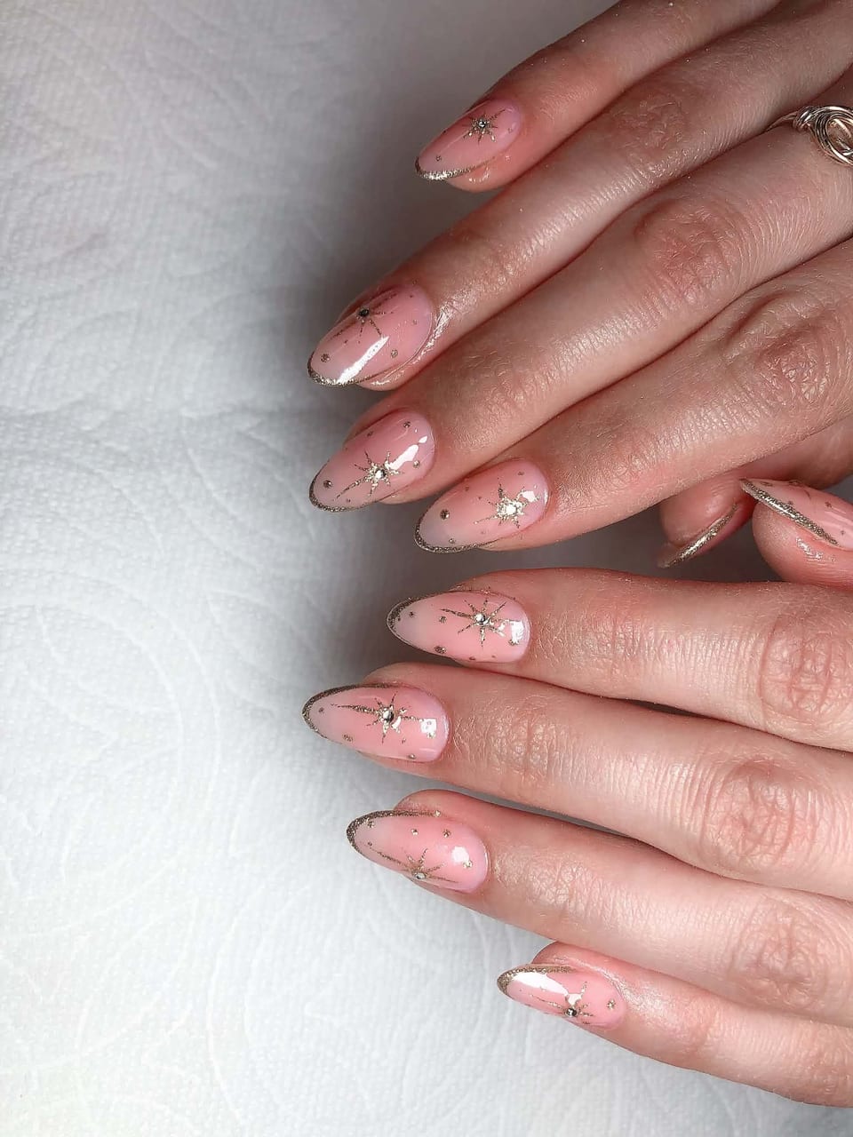 Nails with crystals and glitter at UME Beauty Nails Spa