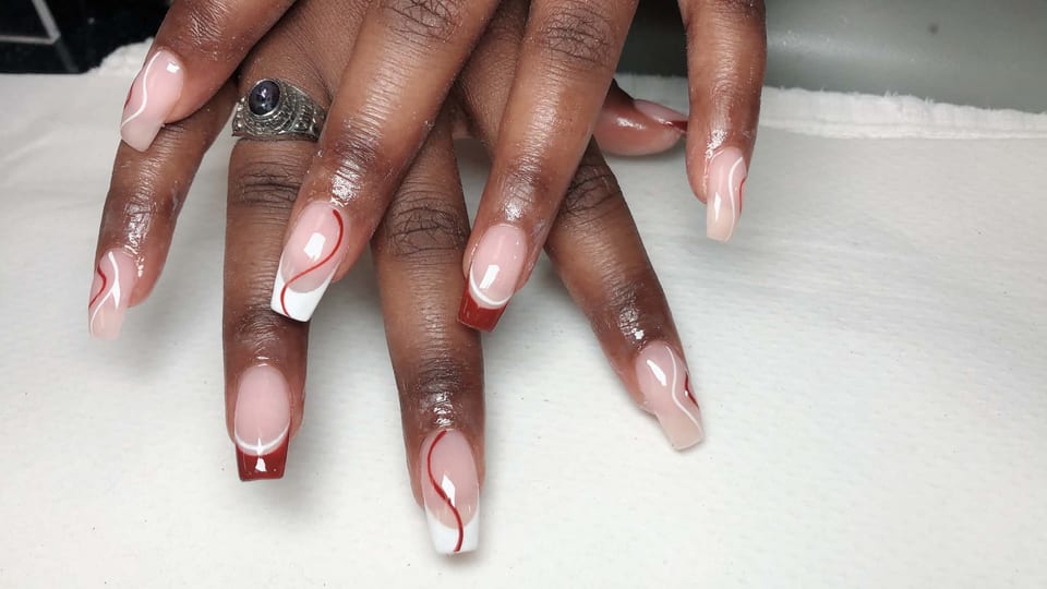 Hand-painted nail art at UME Beauty Nails Spa