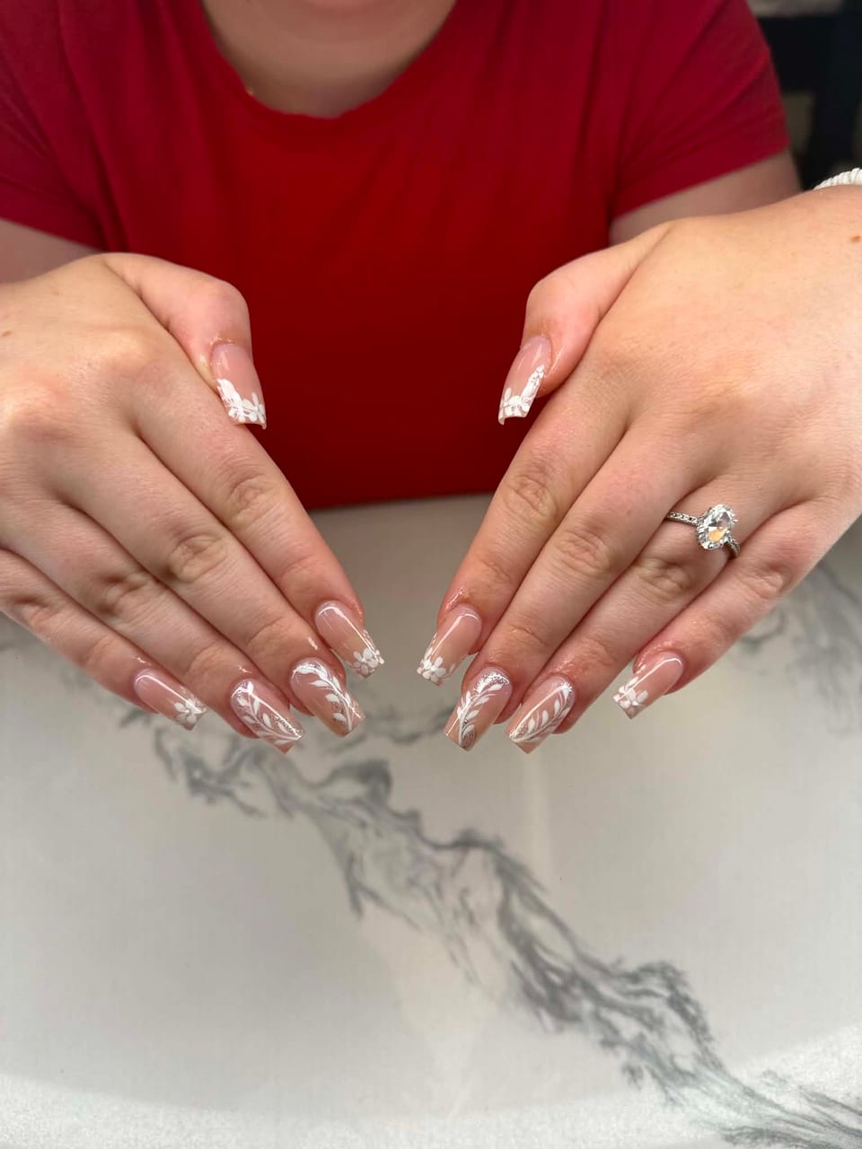 Hand-painted nail art at UME Beauty Nails Spa
