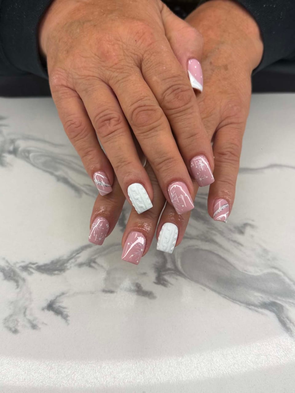 Hand-painted nail art at UME Beauty Nails Spa