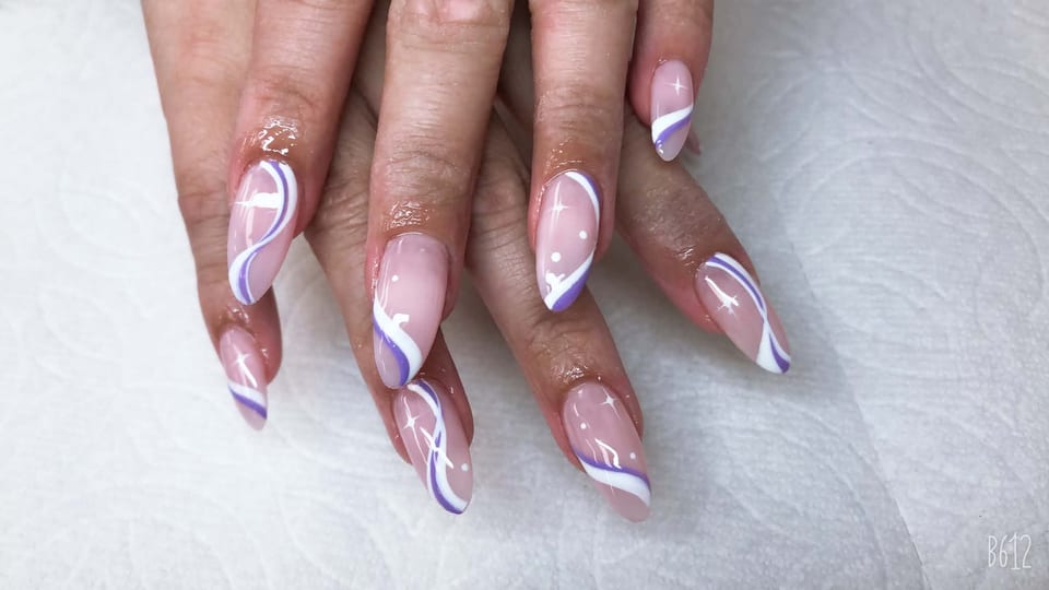 Hand-painted nail art at UME Beauty Nails Spa