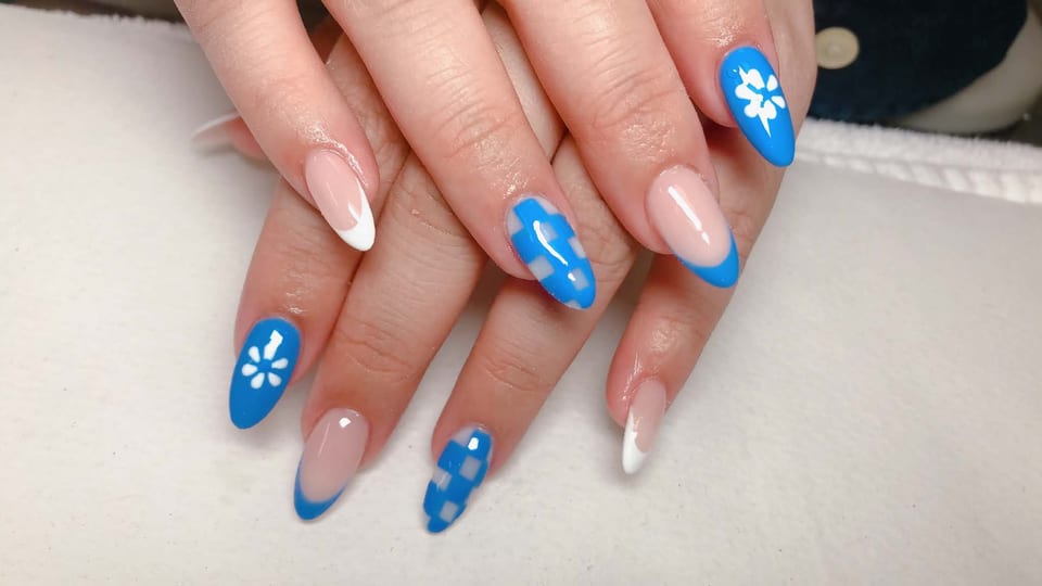 Hand-painted nail art at UME Beauty Nails Spa
