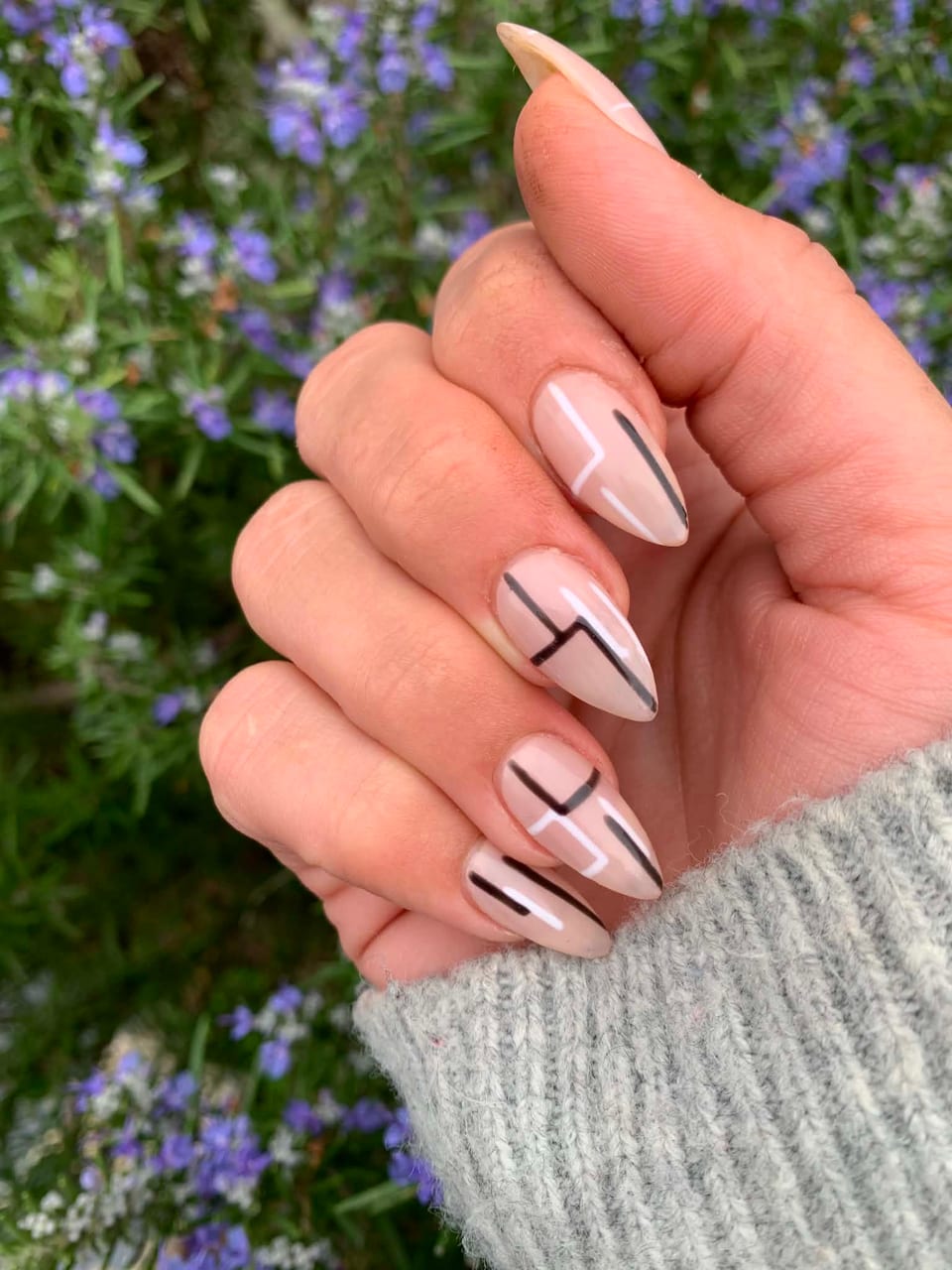 Hand-painted nail art at UME Beauty Nails Spa