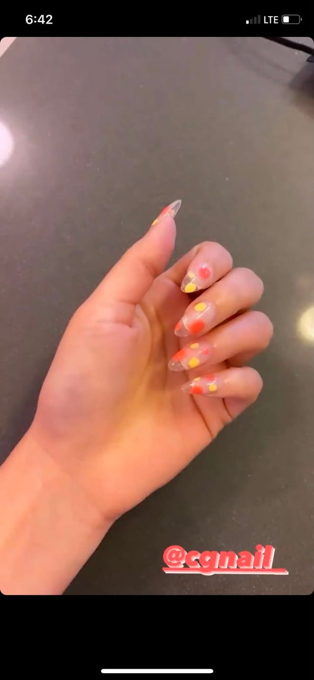 Hand-painted nail art at UME Beauty Nails Spa